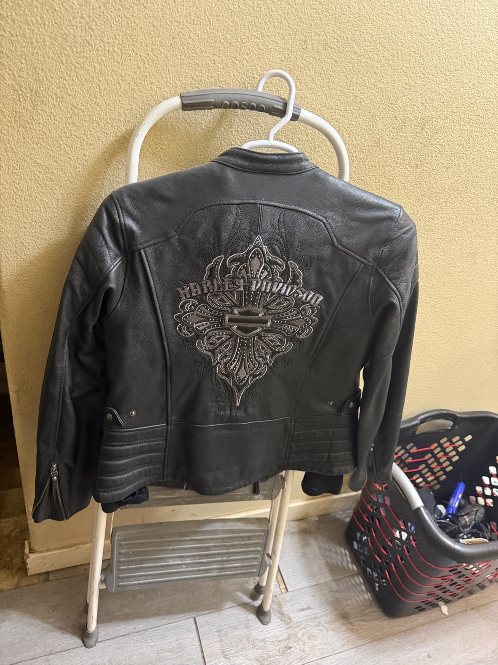 Harley-Davidson Women's Black Embroidered Leather Jacket